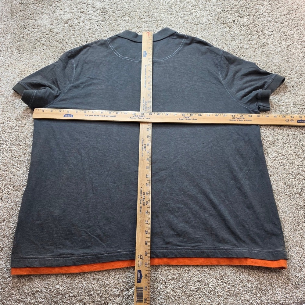 Carbon2cobalt Polo Shirt Mens XXL Charcoal Grey Orange Double Layer Cotton - Picture 6 of 10